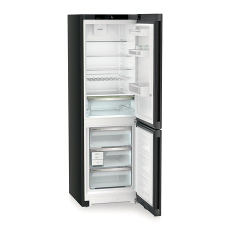 Combina frigorifica Liebherr CNbdb 5223 Plus, NoFrost, EasyFresh, 60 cm, 330 l, EasyTwist-Ice, SuperCool, DuoCooling, Clasa B, BlackSteel